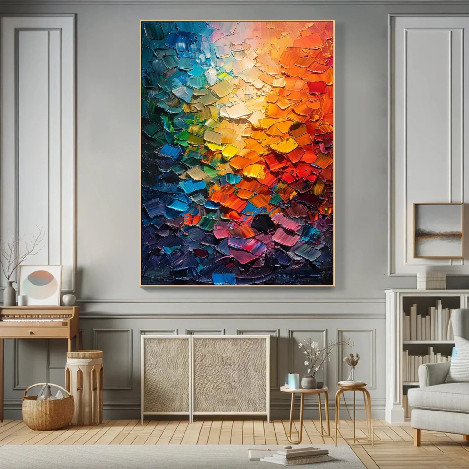 Colorful Abstract Textured Painting Canvas #AT094