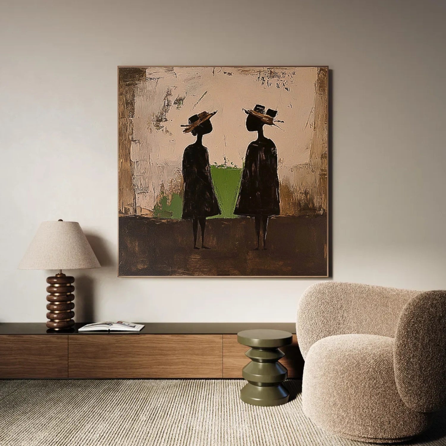Abstract Portrait Canvas Art #AE114