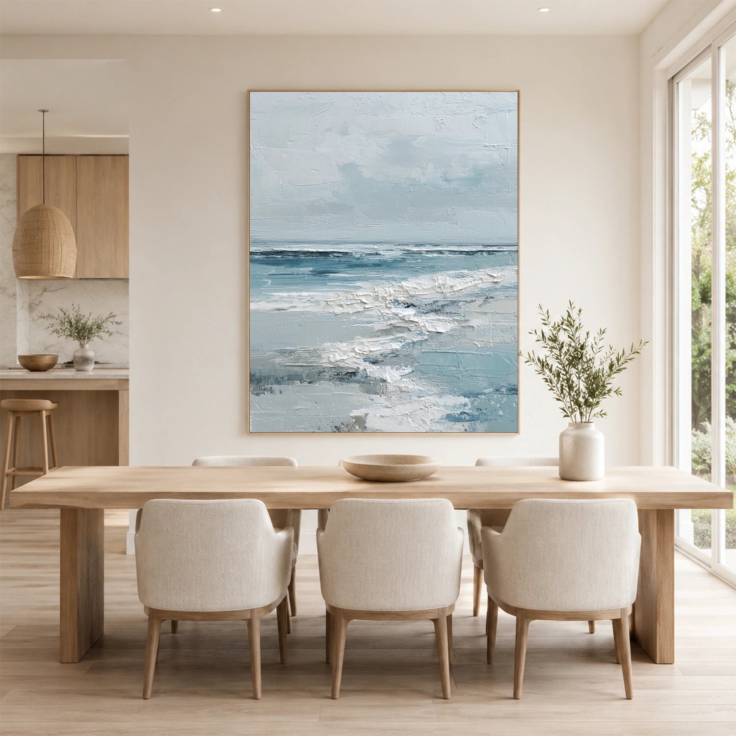 Ocean And Sky Abstract Textured Wall Art #OS189