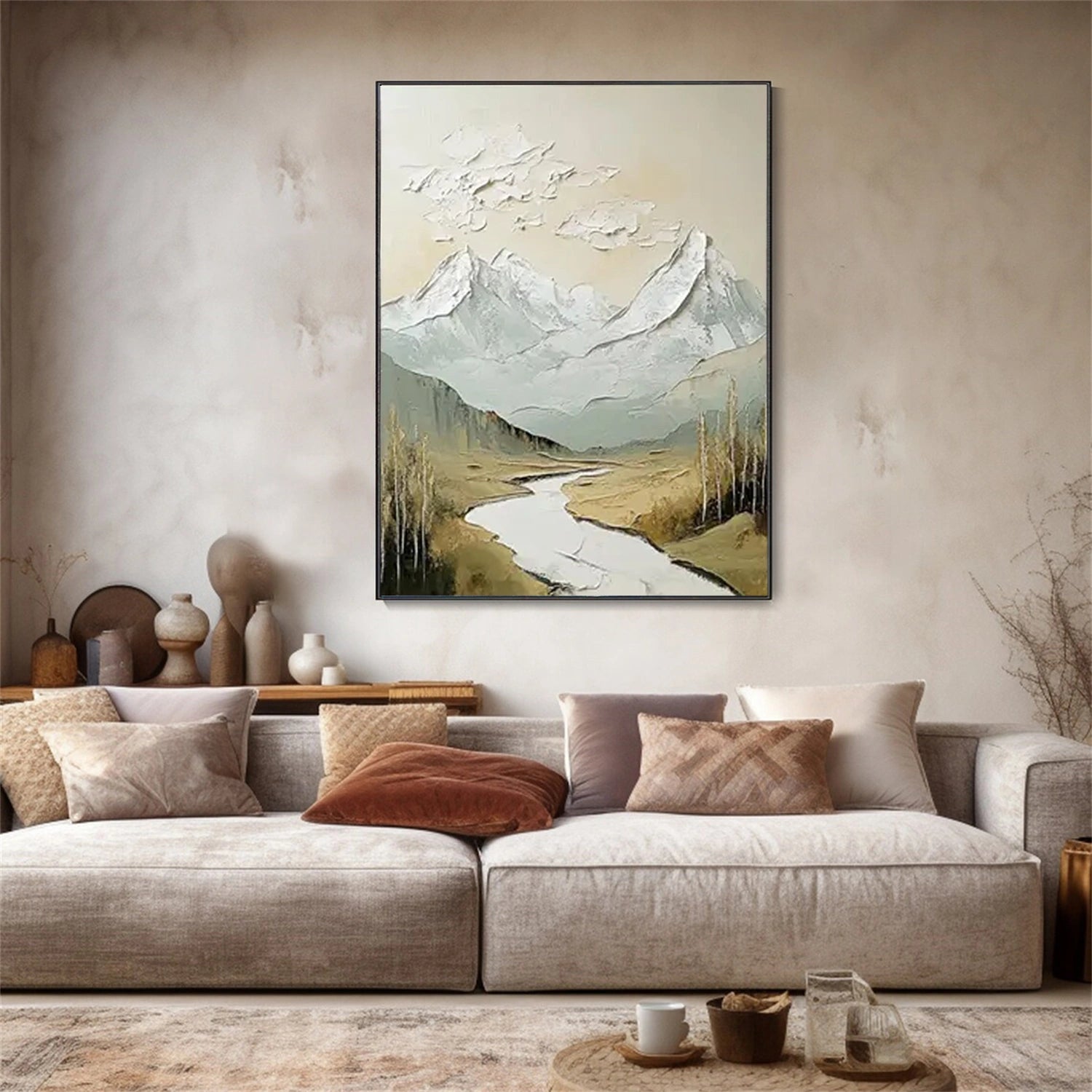 Colorful Mountain Textured Abstract Painting #MT042