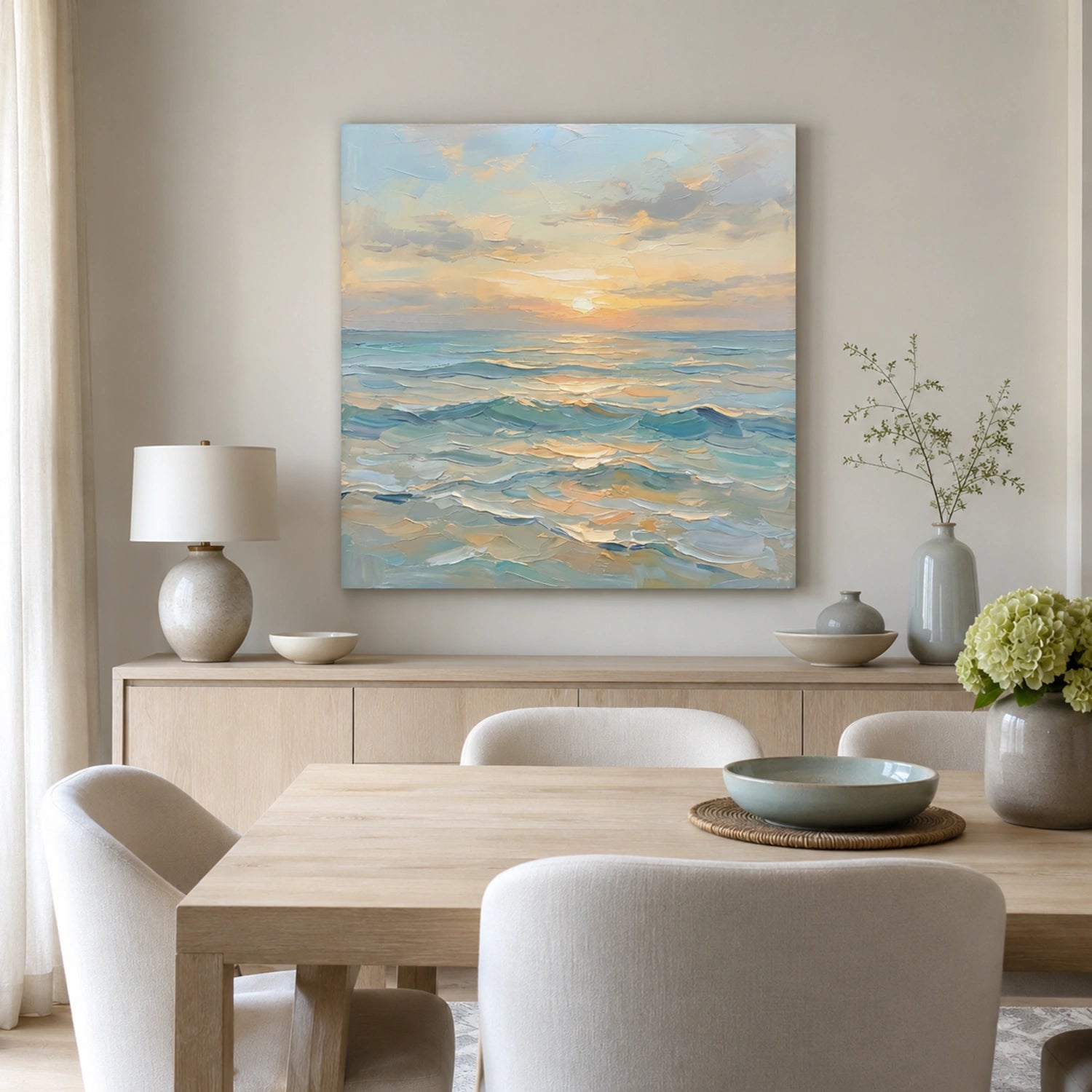 Ocean And Sky Abstract Textured Wall Art #OS174