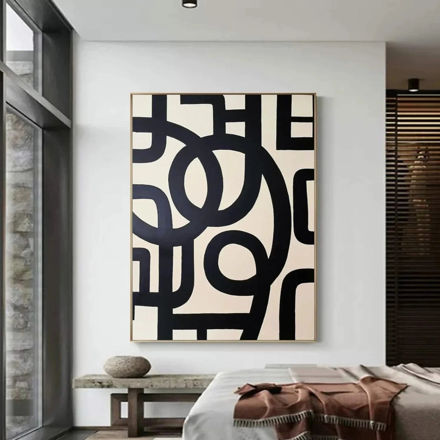 Black and Beige Minimalist Canvas Art #MT184
