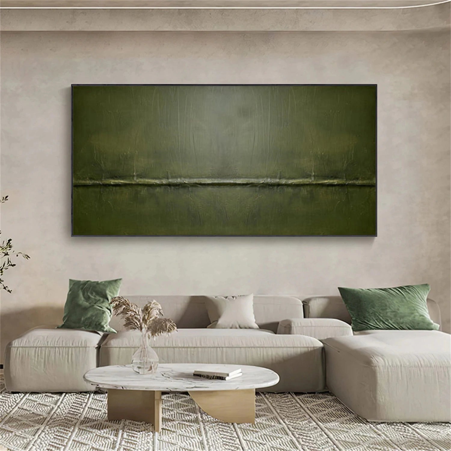 Green Minimalist Textured Canvas Art #MT158