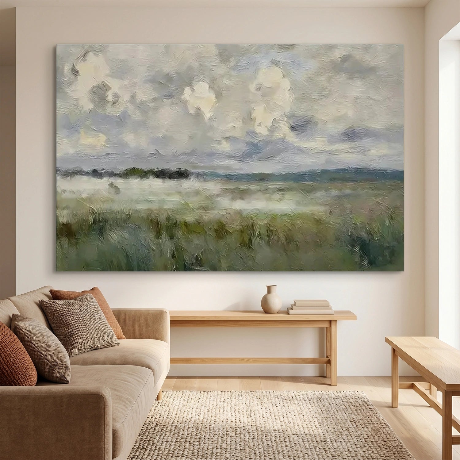 Ocean And Sky Abstract Textured Wall Art #OS160