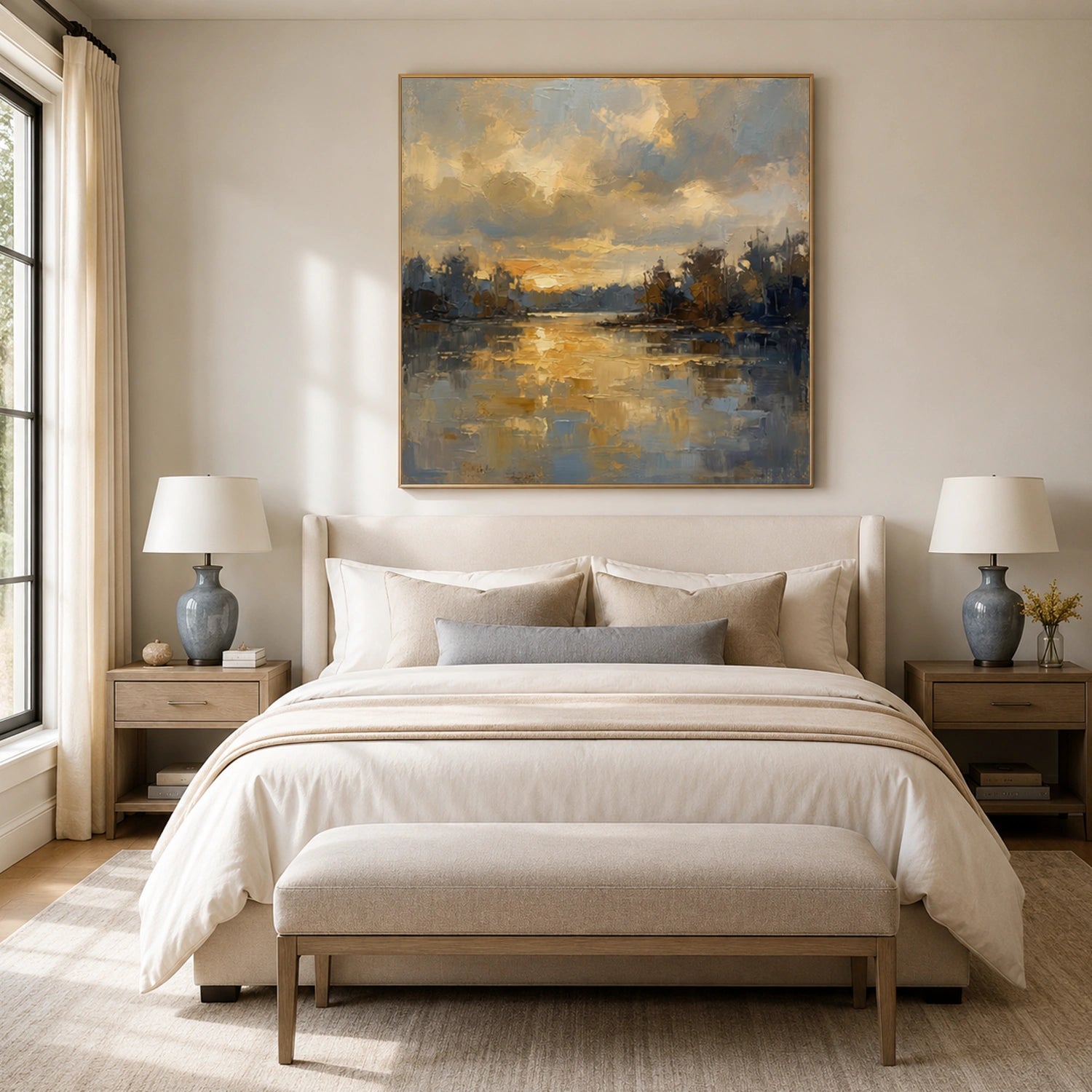 Ocean And Sky Abstract Textured Wall Art #OS169