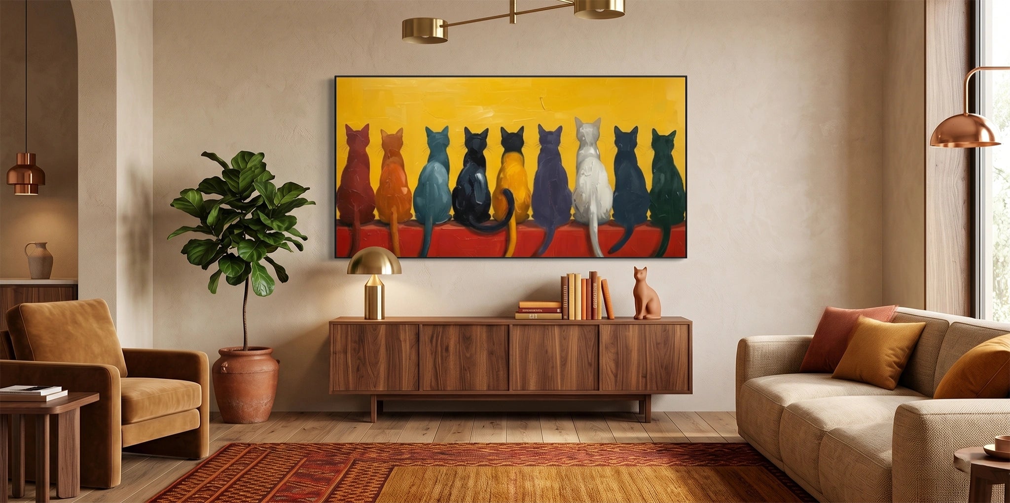 Abstract Animal Cat Wall Art #AC123