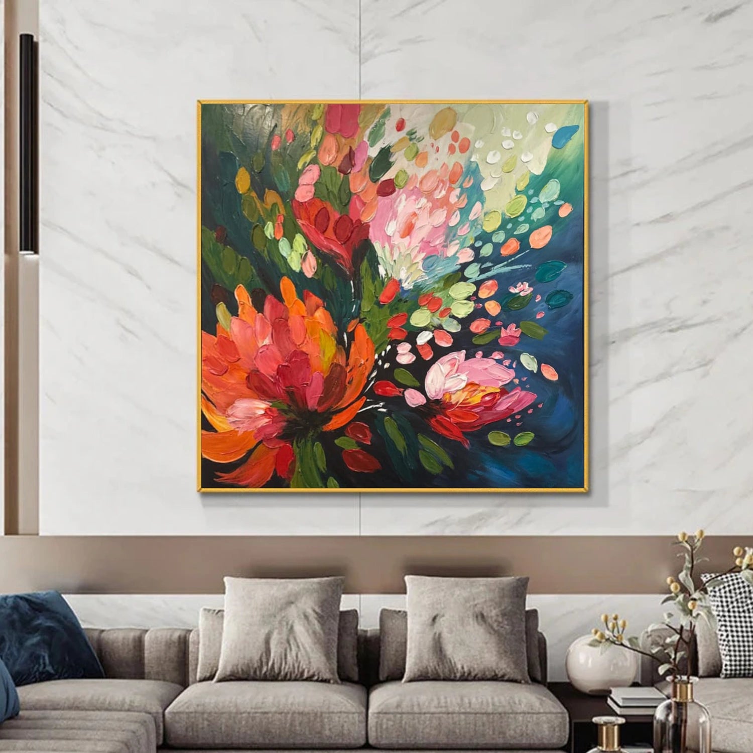 Colorful Flower Abstract Wall Art #FP157