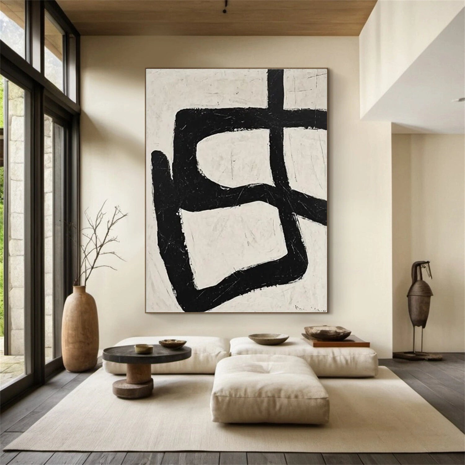 Black and White Minimalist Canvas Art #MT131