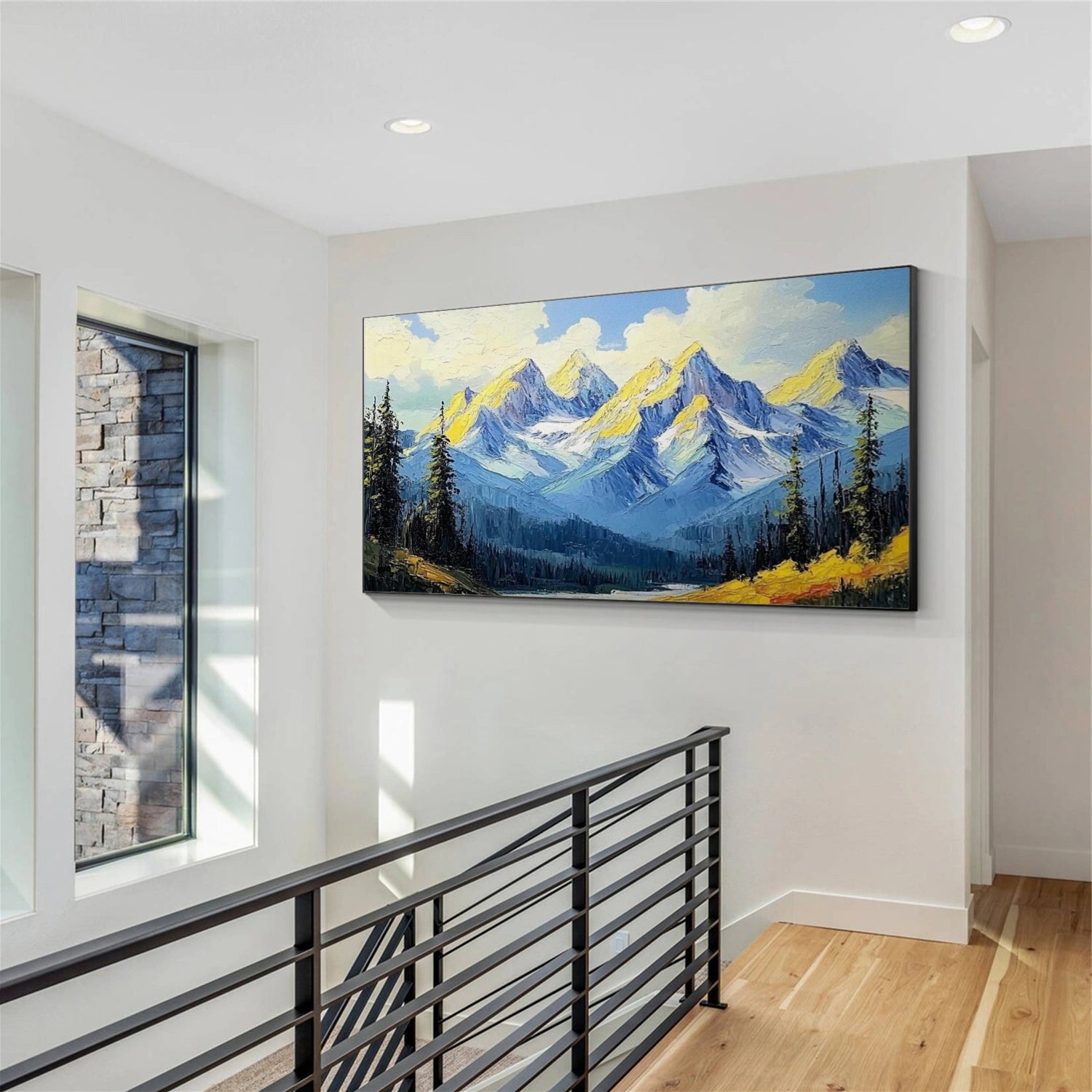 Abstract Mountain Textured Canvas Art #MO022