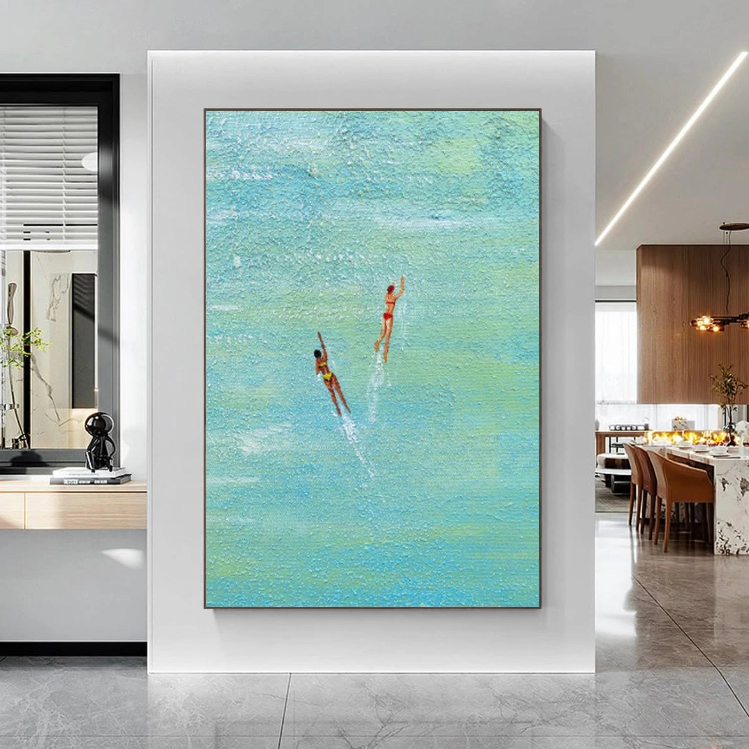 Swimming Sport Textured Wall Art #MS095
