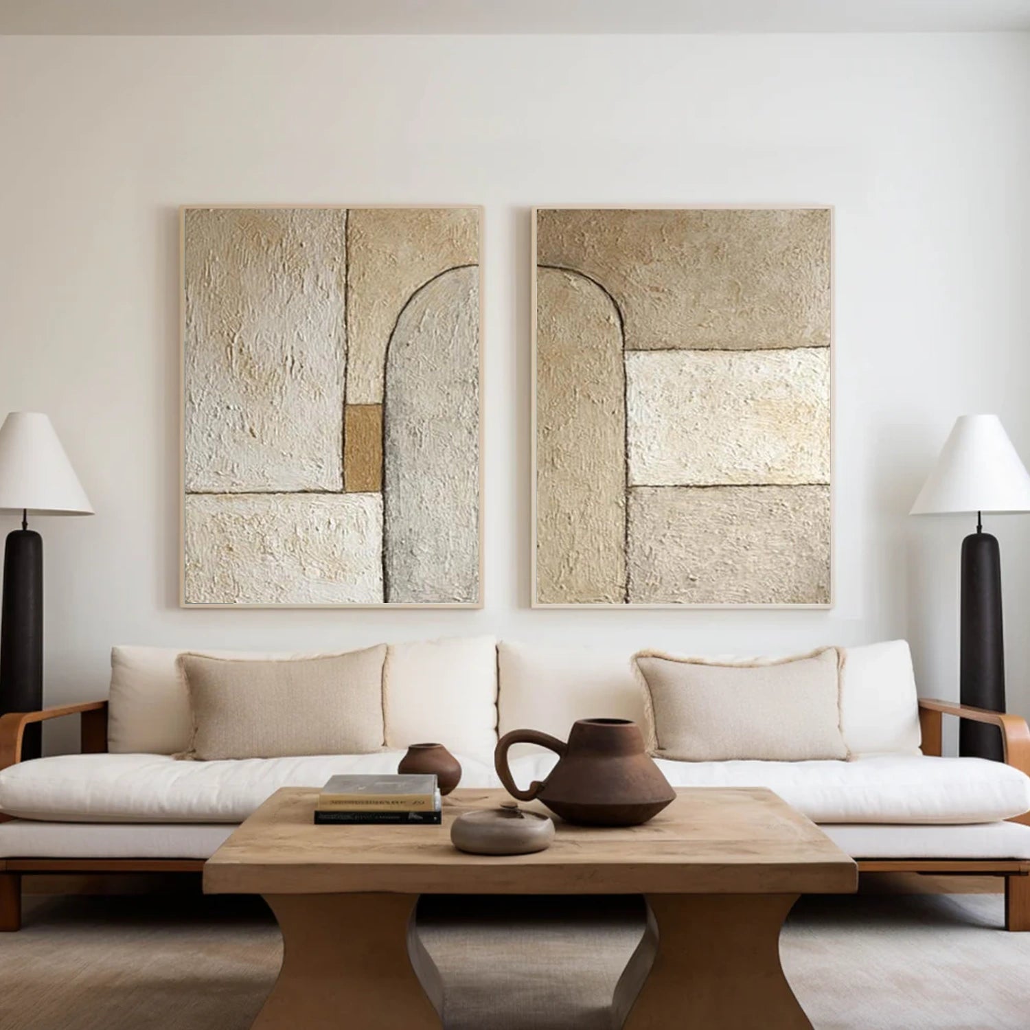 Wabi Sabi Textured Canvas Art Set of 2 #WS133