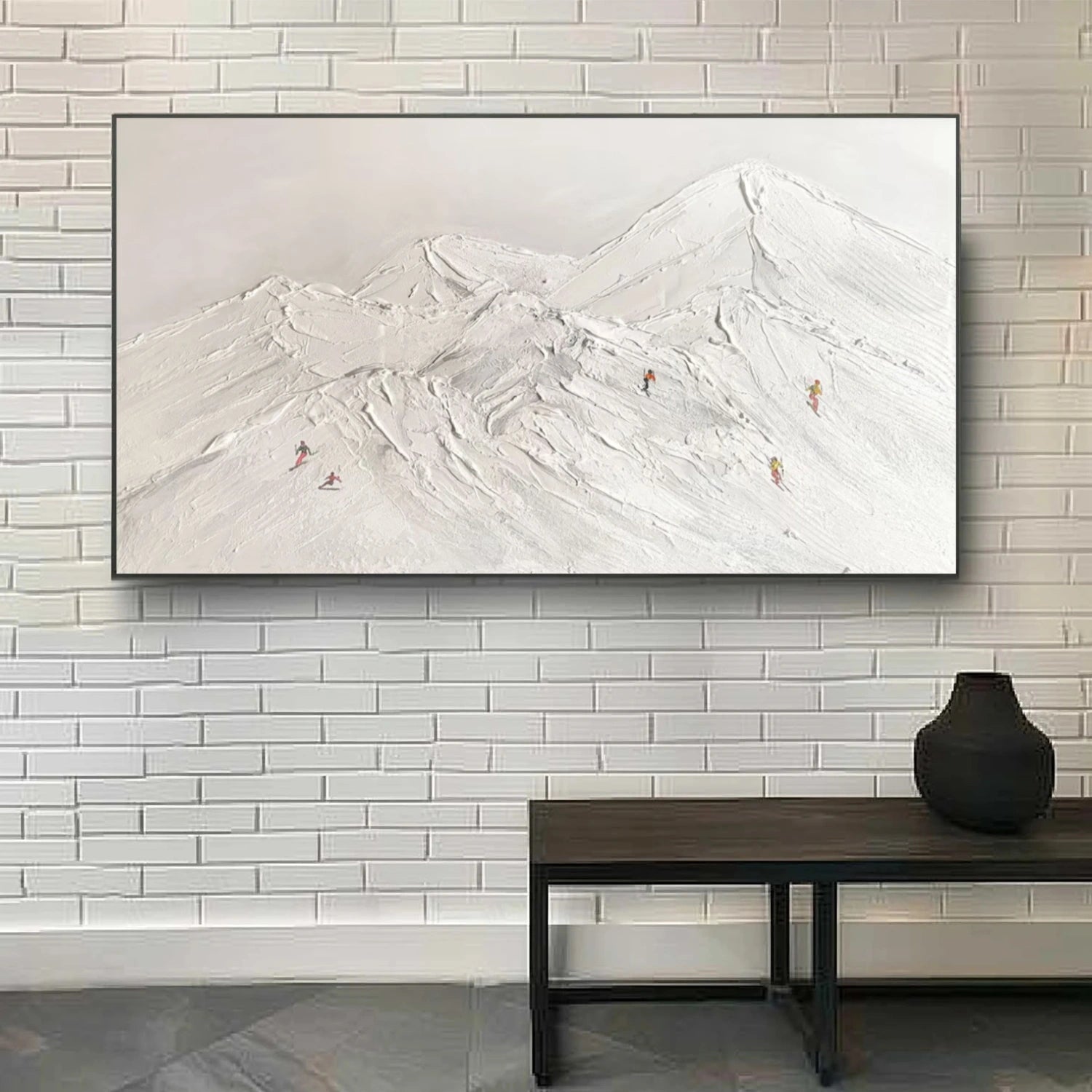 Skiing Sport Textured Wall Art #MS056