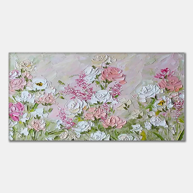 Colorful Flower Textured Painting Canvas #FP002