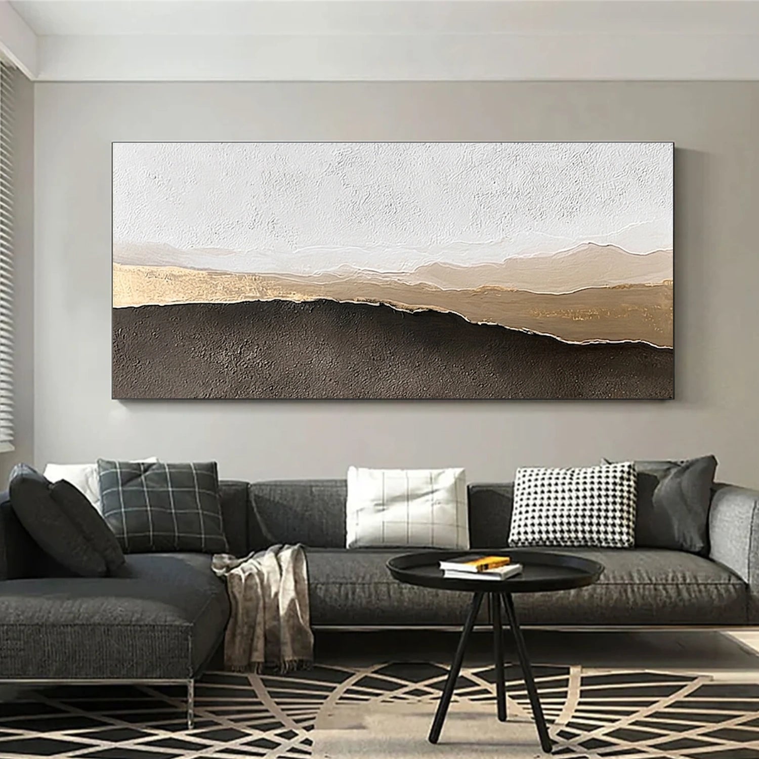 Brown Minimalist Textured Canvas Art #MT211