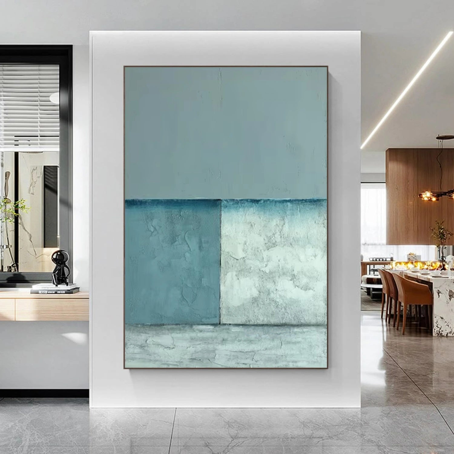 Blue Minimalist Canvas Art #MT167