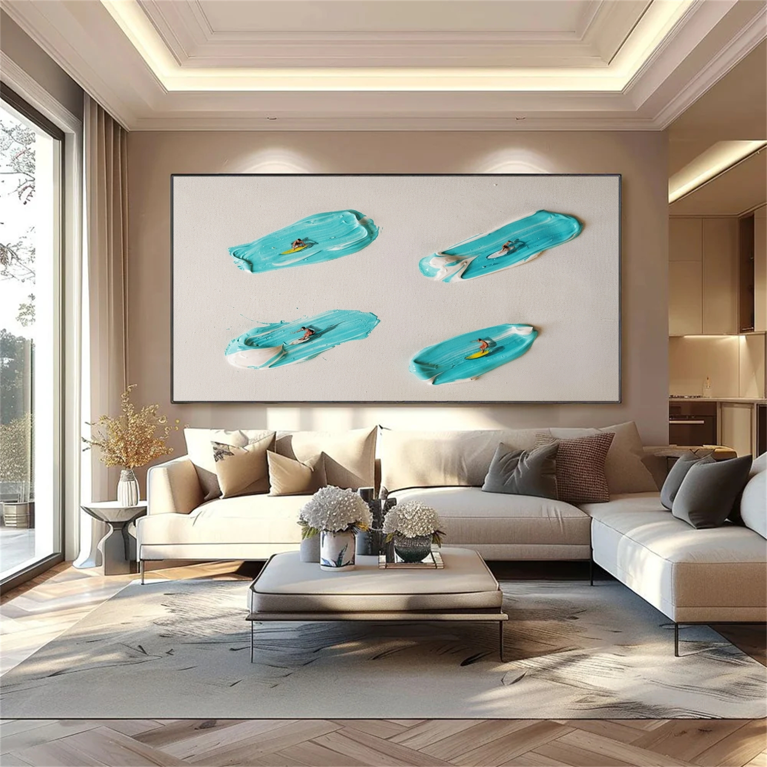 Surfing Sport Textured Wall Art #MS113
