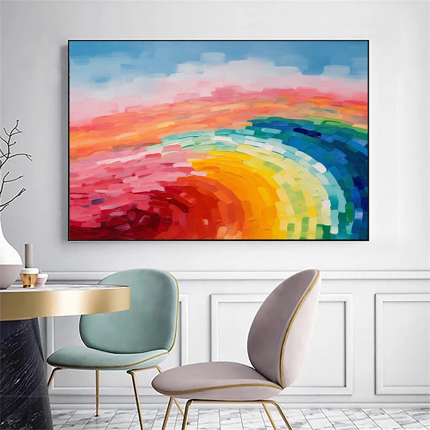 Colorful Abstract Textured Painting Canvas #AT082