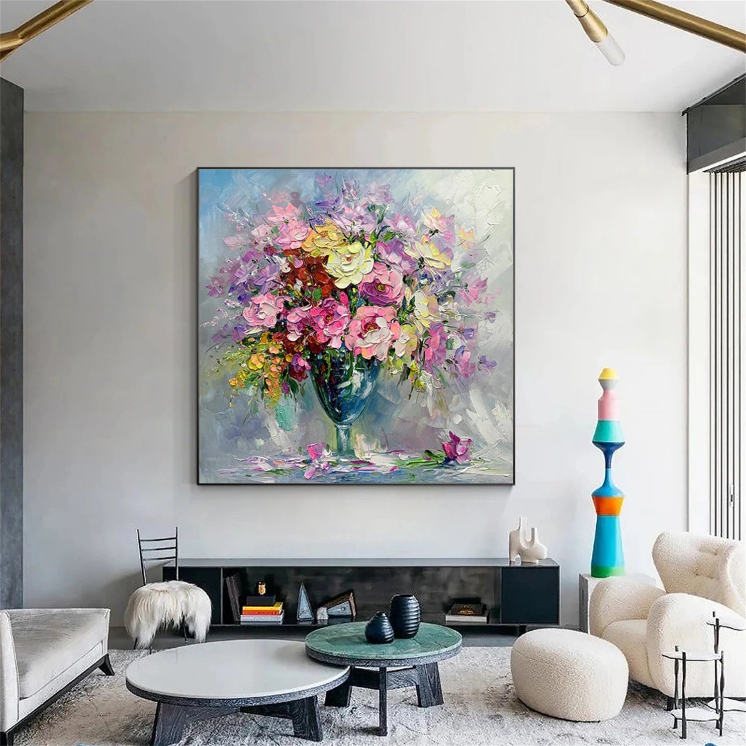 Colorful Flower Abstract Textured Wall Art #FP116