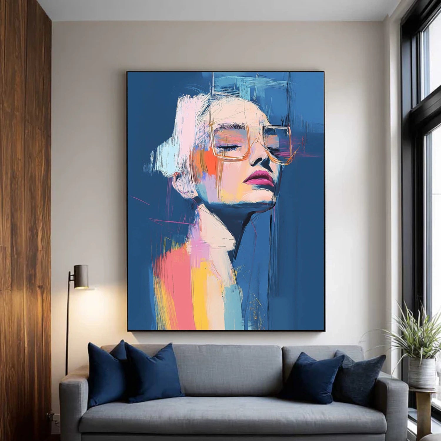 Abstract Portrait Canvas Art #AE105