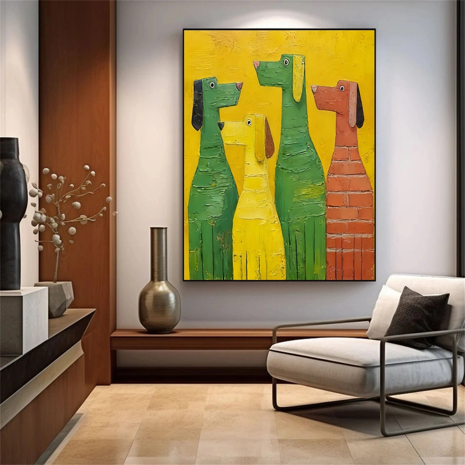 Abstract Animal Dog Textured Wall Art #AC112