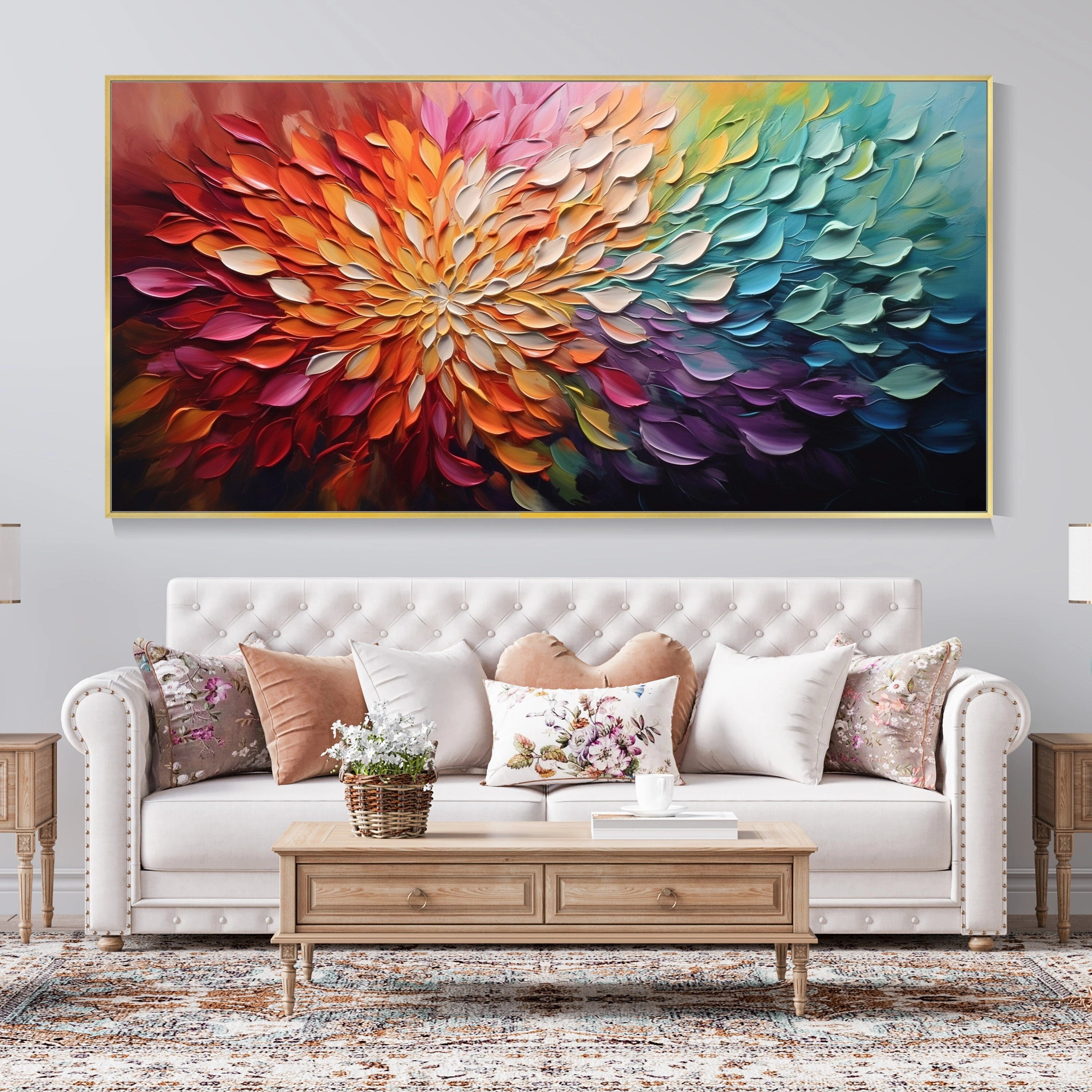 Colorful Abstract Textured Painting Canvas #AT067