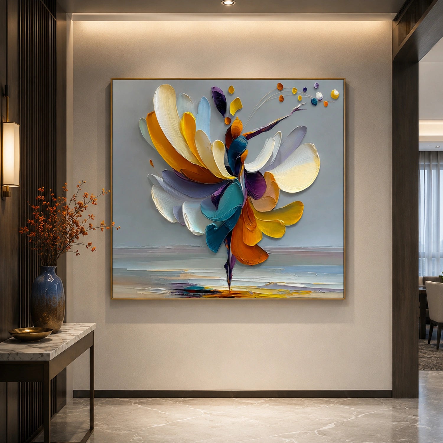 Abstract Portrait Textured Canvas Art #AE147