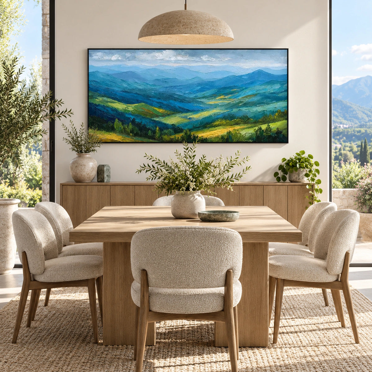 Abstract Mountain Textured Canvas Art #MO079
