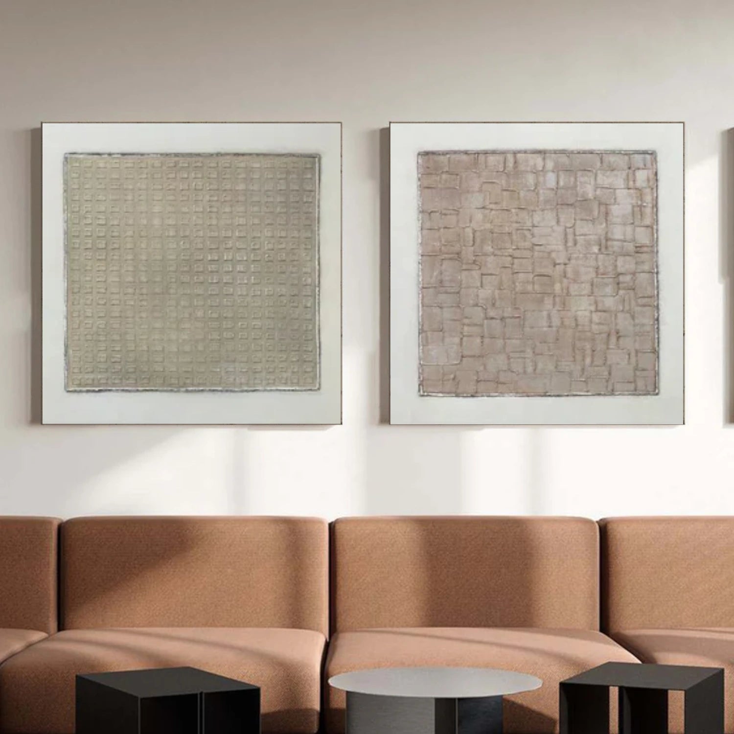 Wabi Sabi Textured Canvas Art Set of 2#WS064