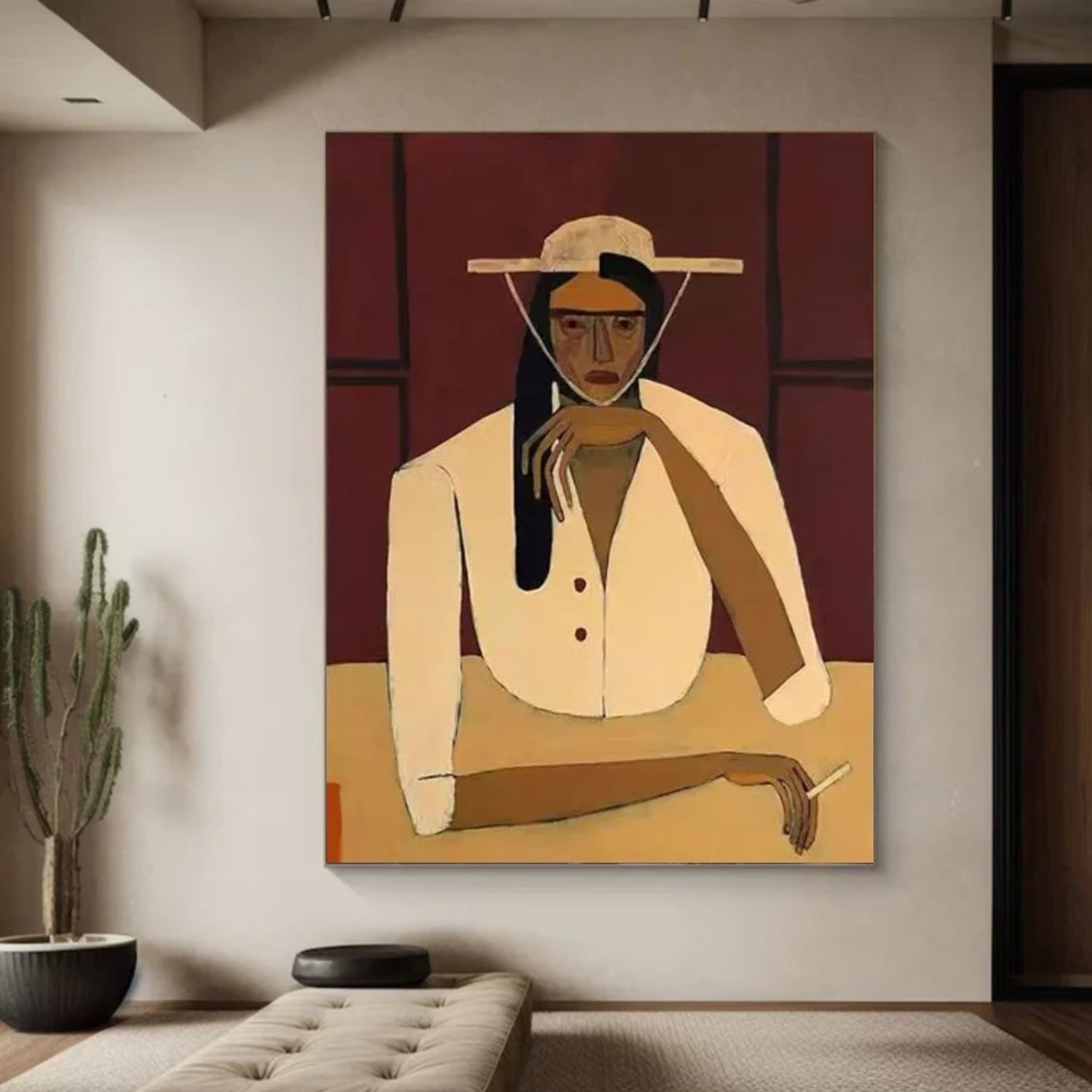 Abstract Portrait Canvas Art #AE068