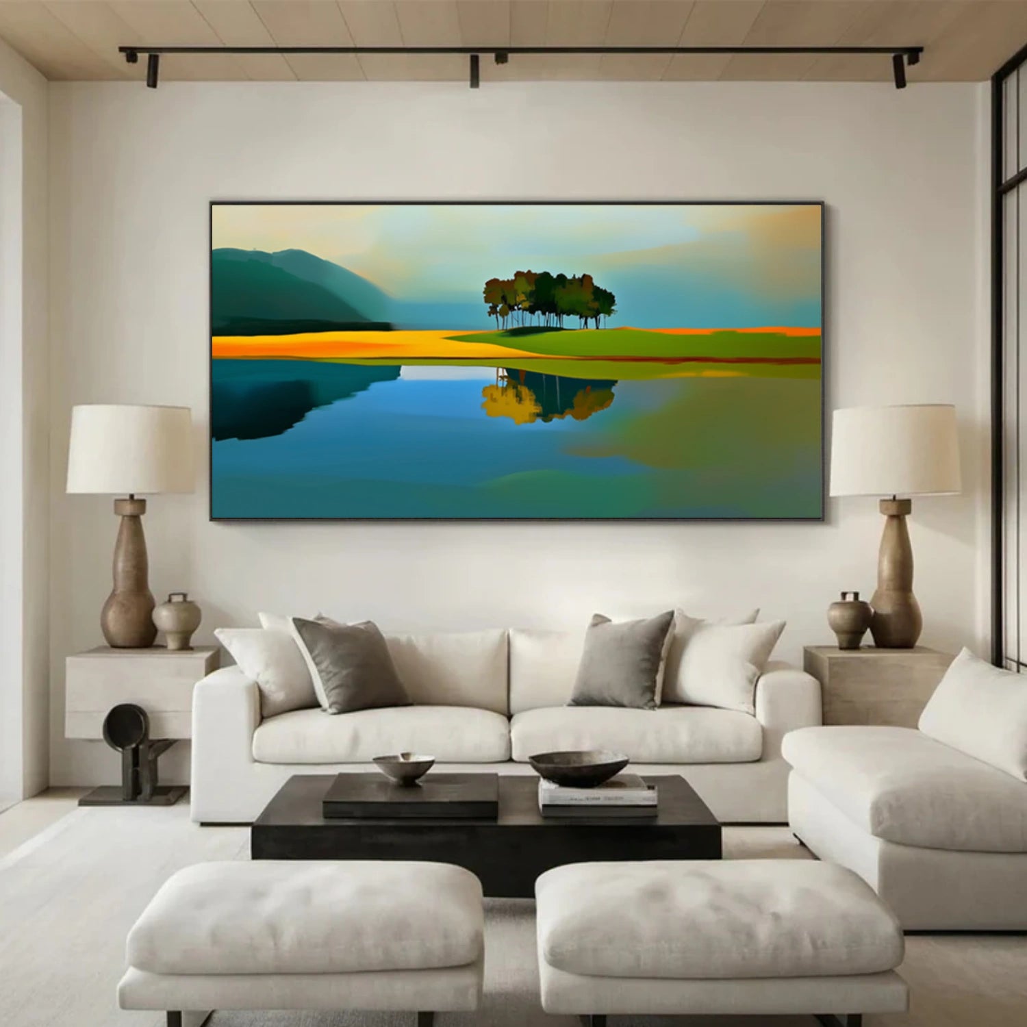 Ocean And Sky Abstract Wall Art #OS137