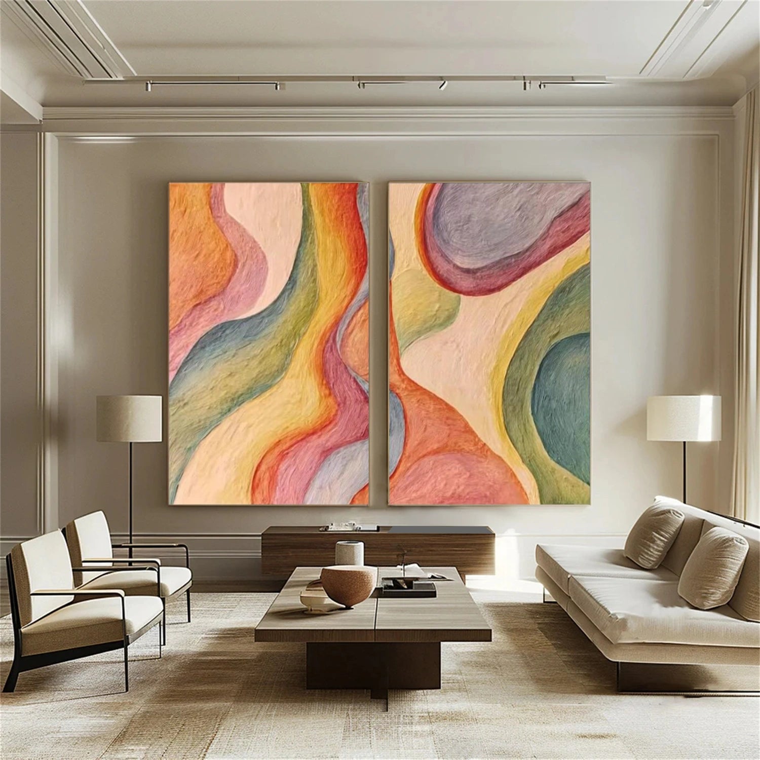 Abstract Canvas Wall Art Set of 2 #AP364