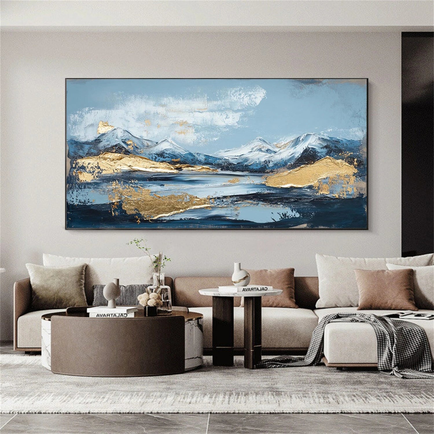 Abstract Mountain Textured Canvas Art #MO054