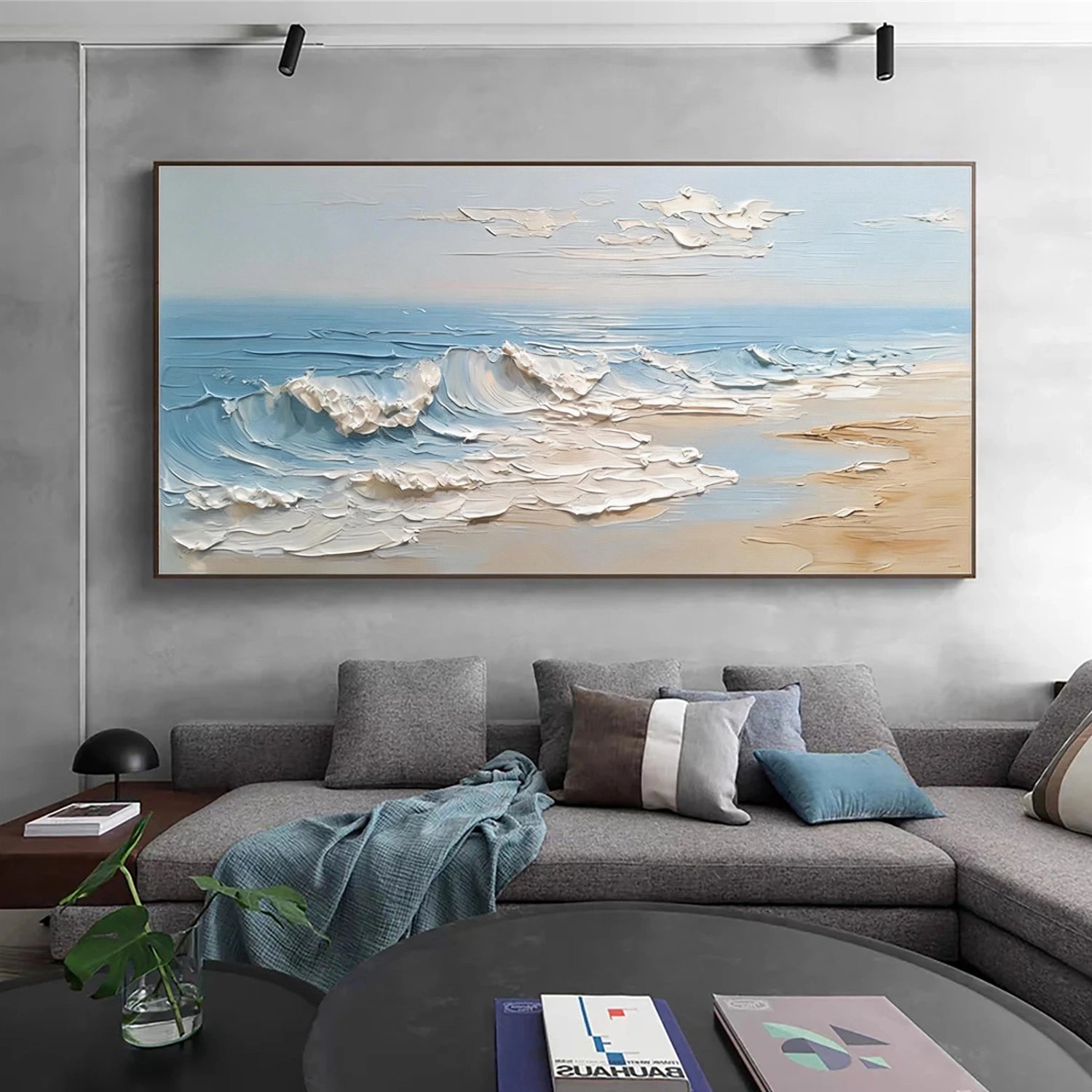 Ocean And Sky Abstract Textured Wall Art #OS155