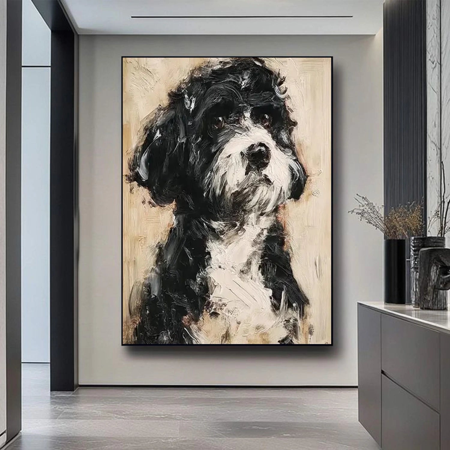 Abstract Animal Dog Textured Wall Art #AC098