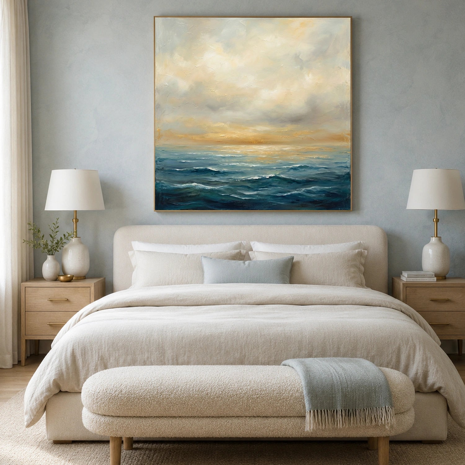 Ocean And Sky Abstract Textured Wall Art #OS175