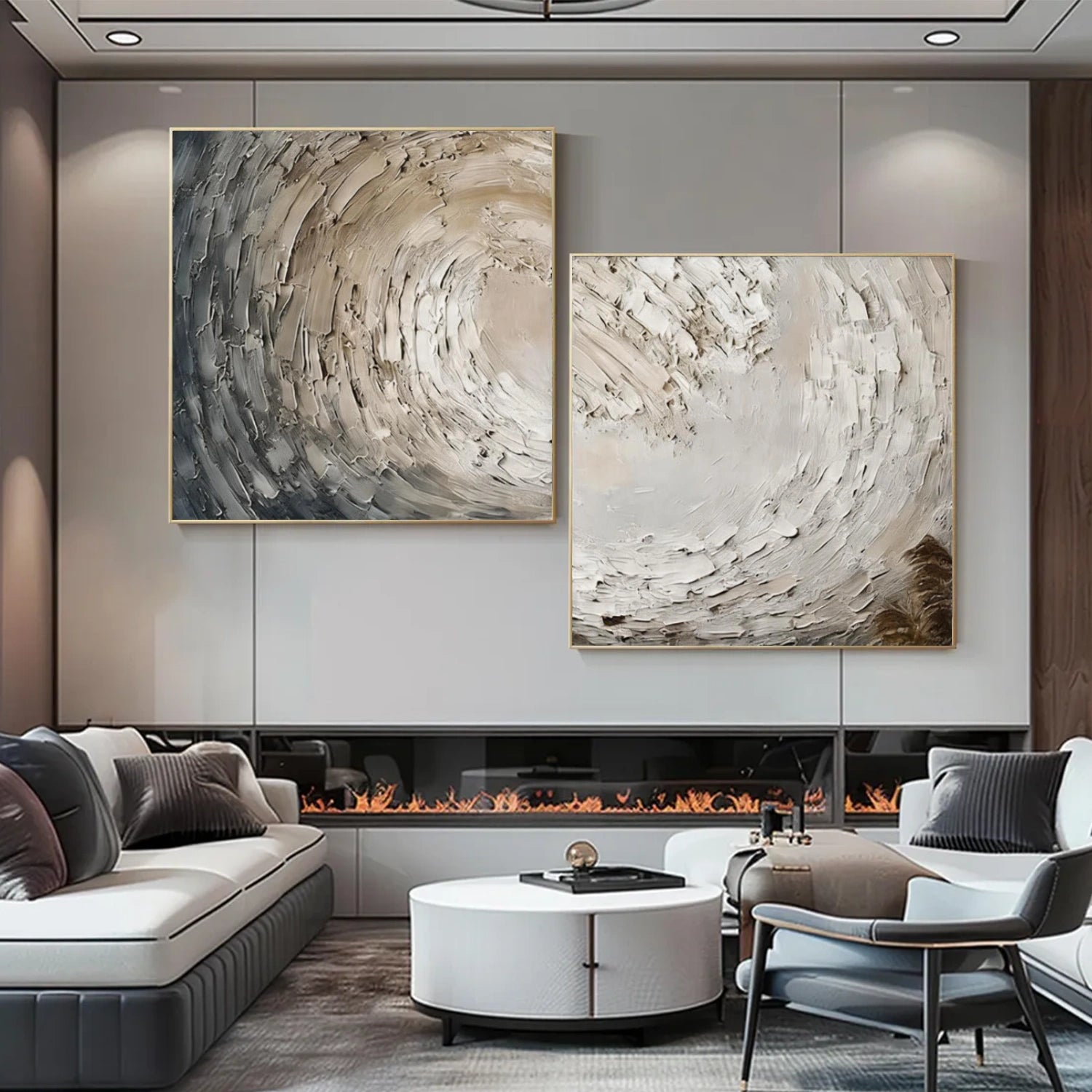 Ocean Abstract Textured Wall Art Set of 2 #OP059
