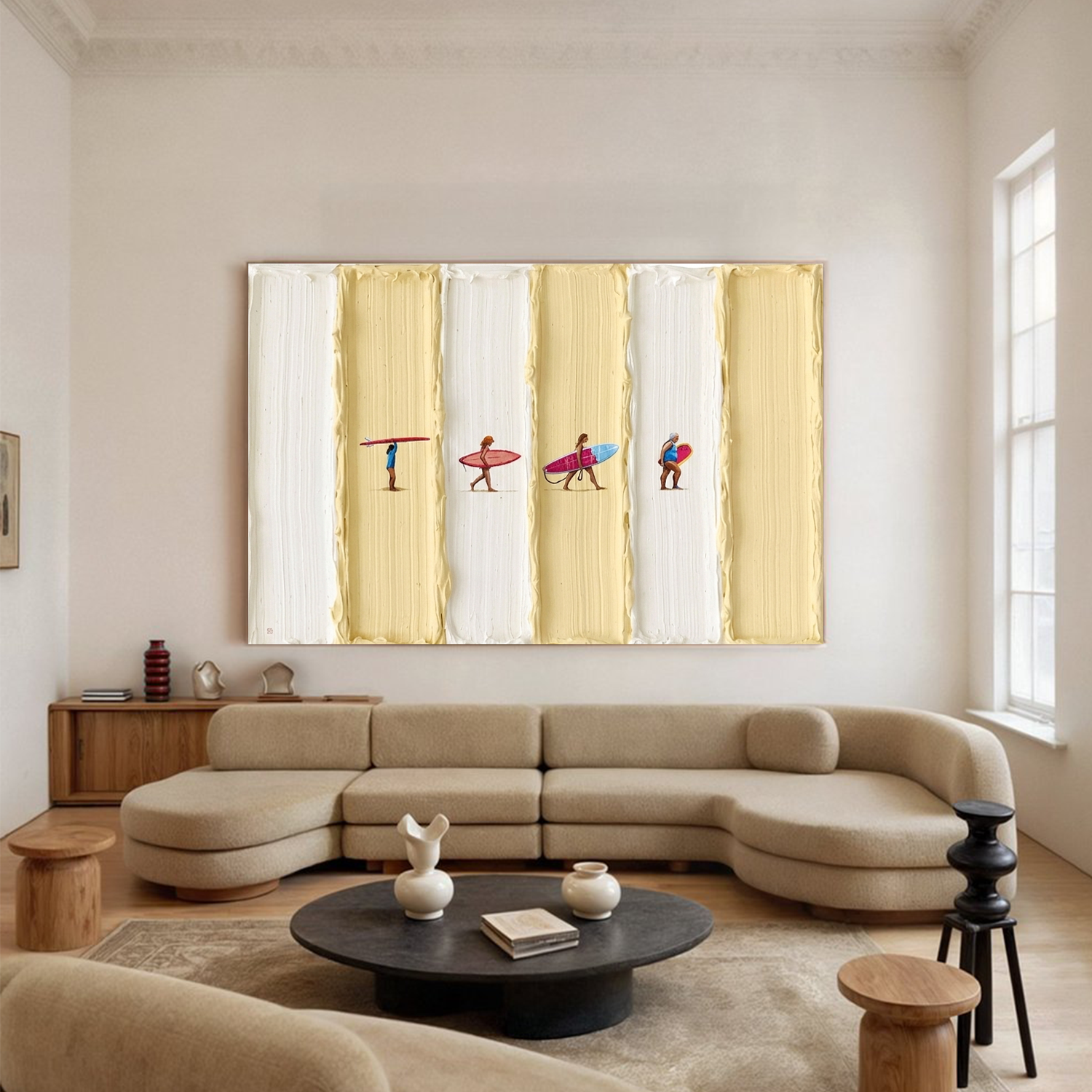 Surfing Sport Textured Wall Art #MS104