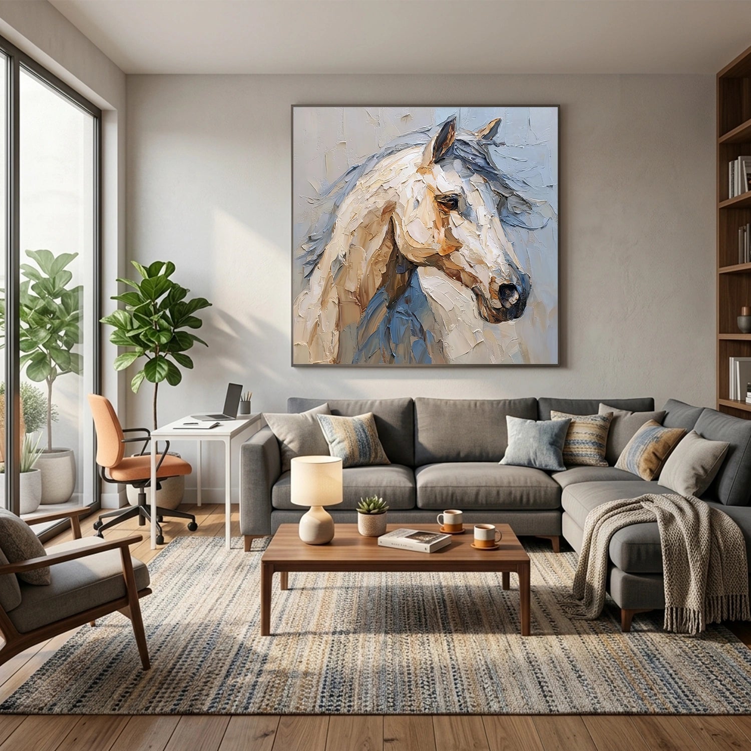 Abstract Animal Horse Textured Wall Art #AC139