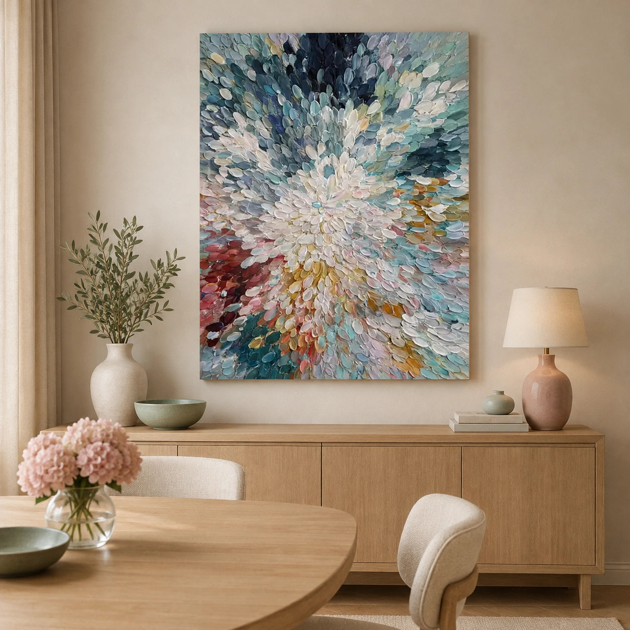 Colorful Flower Abstract Textured Wall Art #FP213