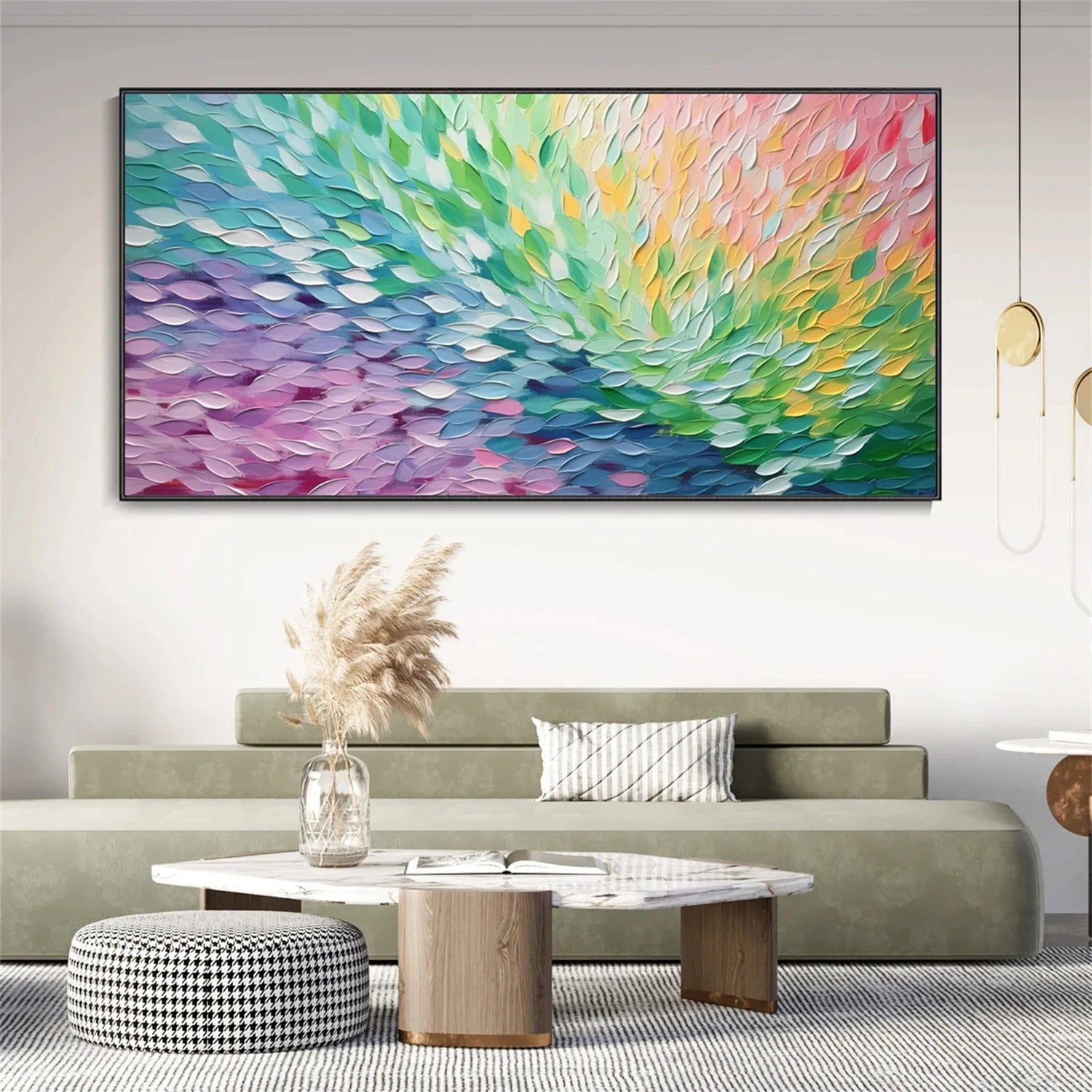 Colorful Abstract Textured Painting Canvas #AT079