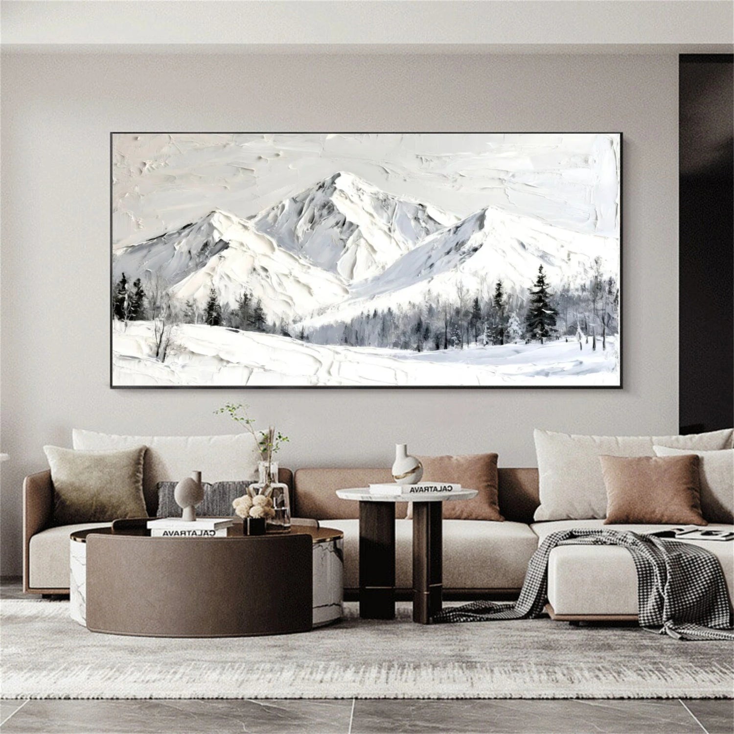 Minimalist Mountain Textured Canvas Art #MO024