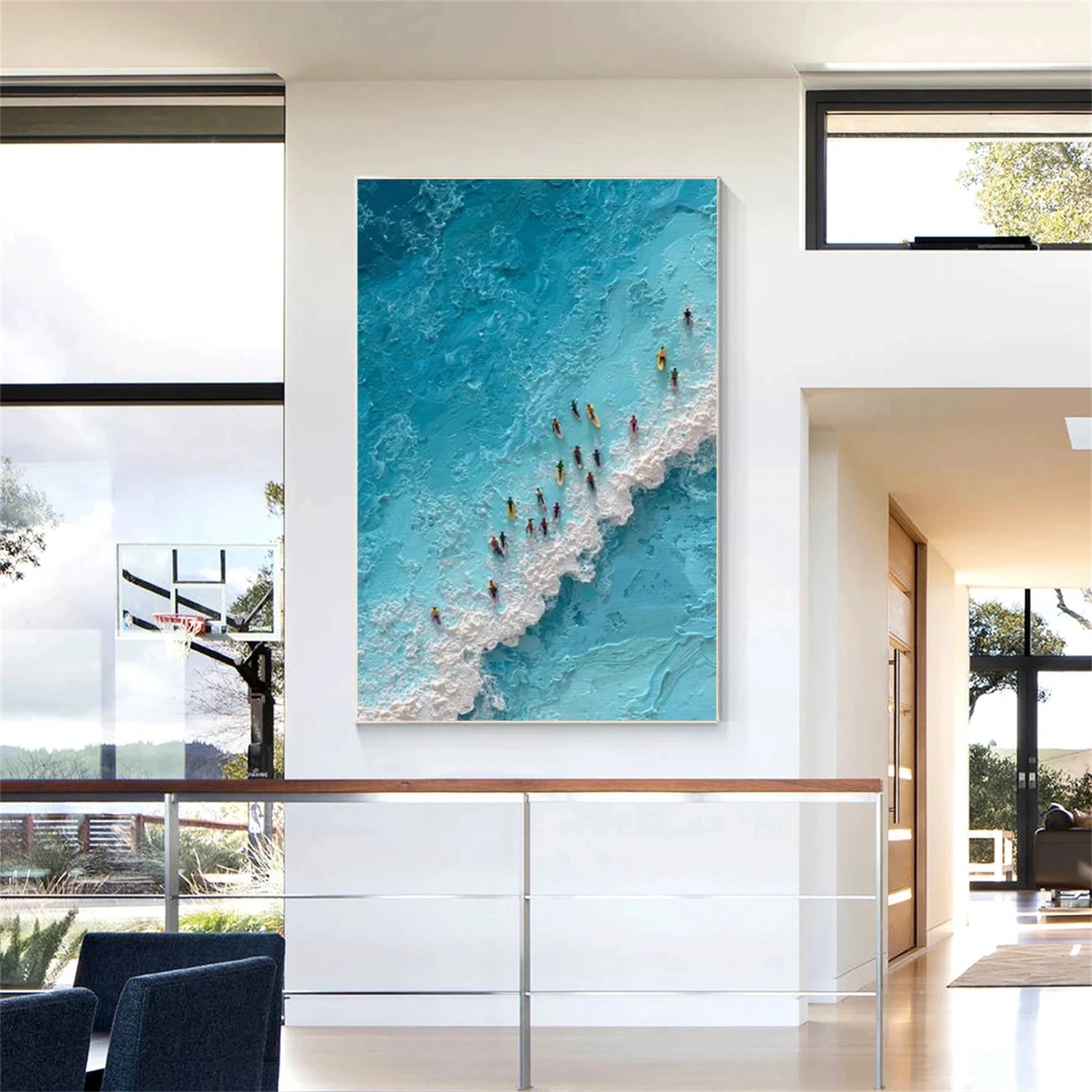 Surfing Sport Textured Wall Art #MS011