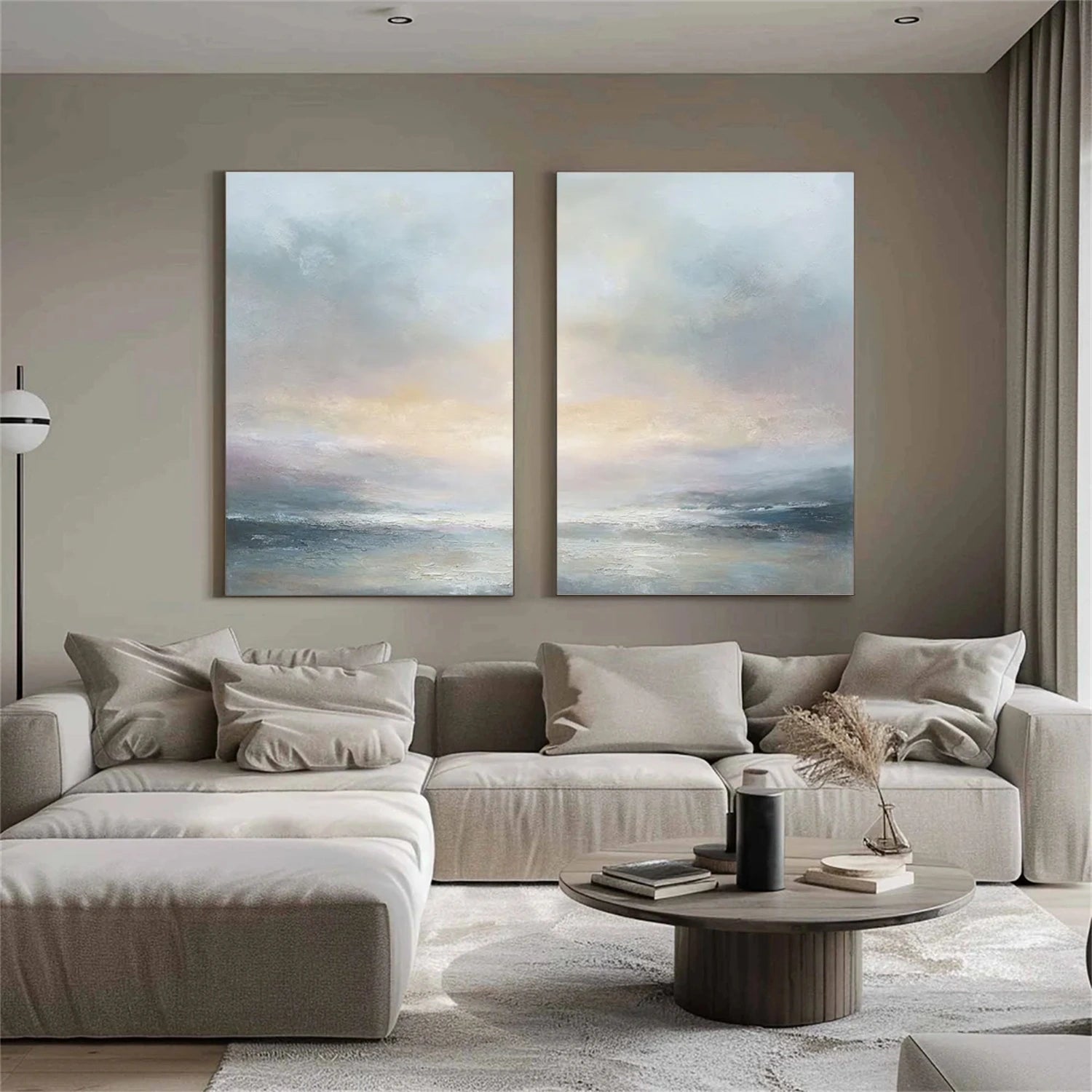 Ocean And Sky Abstract Wall Art Set of 2 #OS076