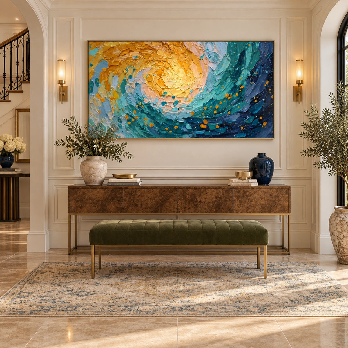 Ocean And Sky Abstract Textured Wall Art #OS217