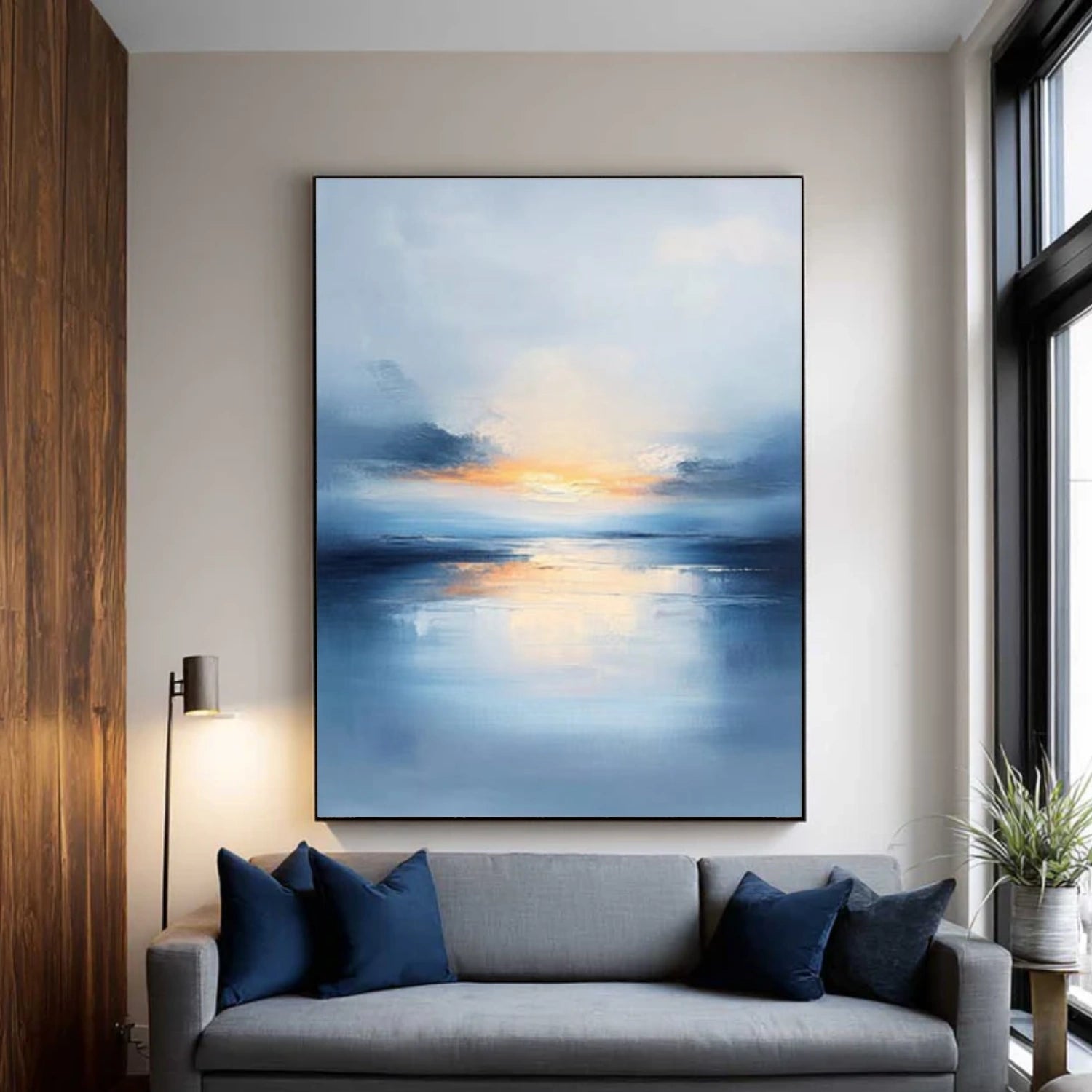 Ocean And Sky Abstract Textured Wall Art #OS143