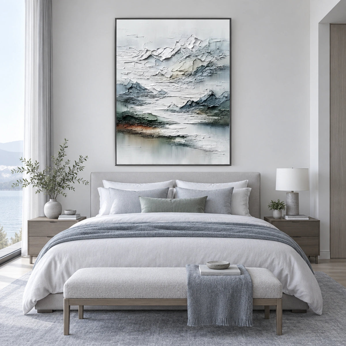 Abstract Mountain Textured Canvas Art #MO077