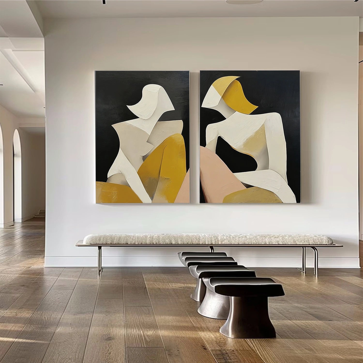 Abstract People Canvas Art Set of 2 #AE064