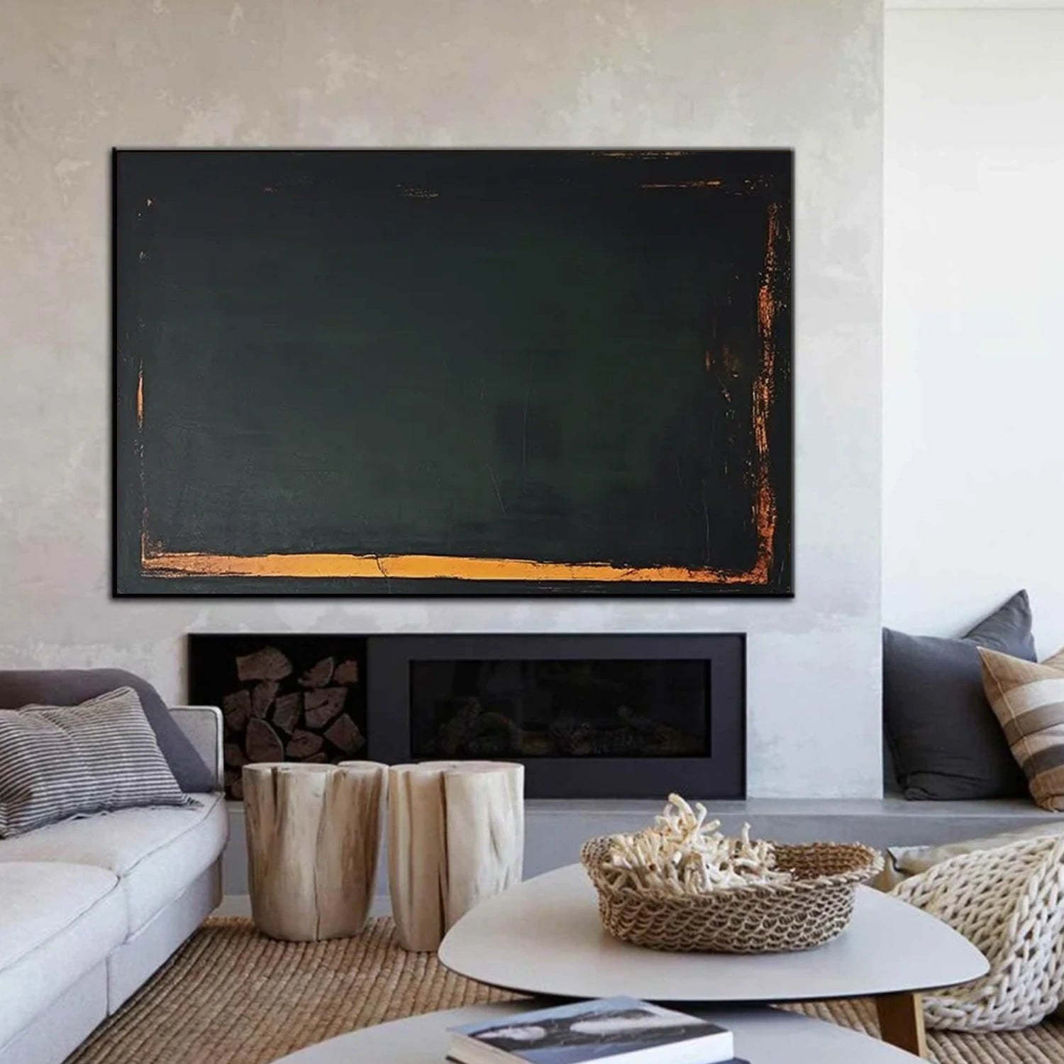 Black Minimalist Canvas Art #MT189