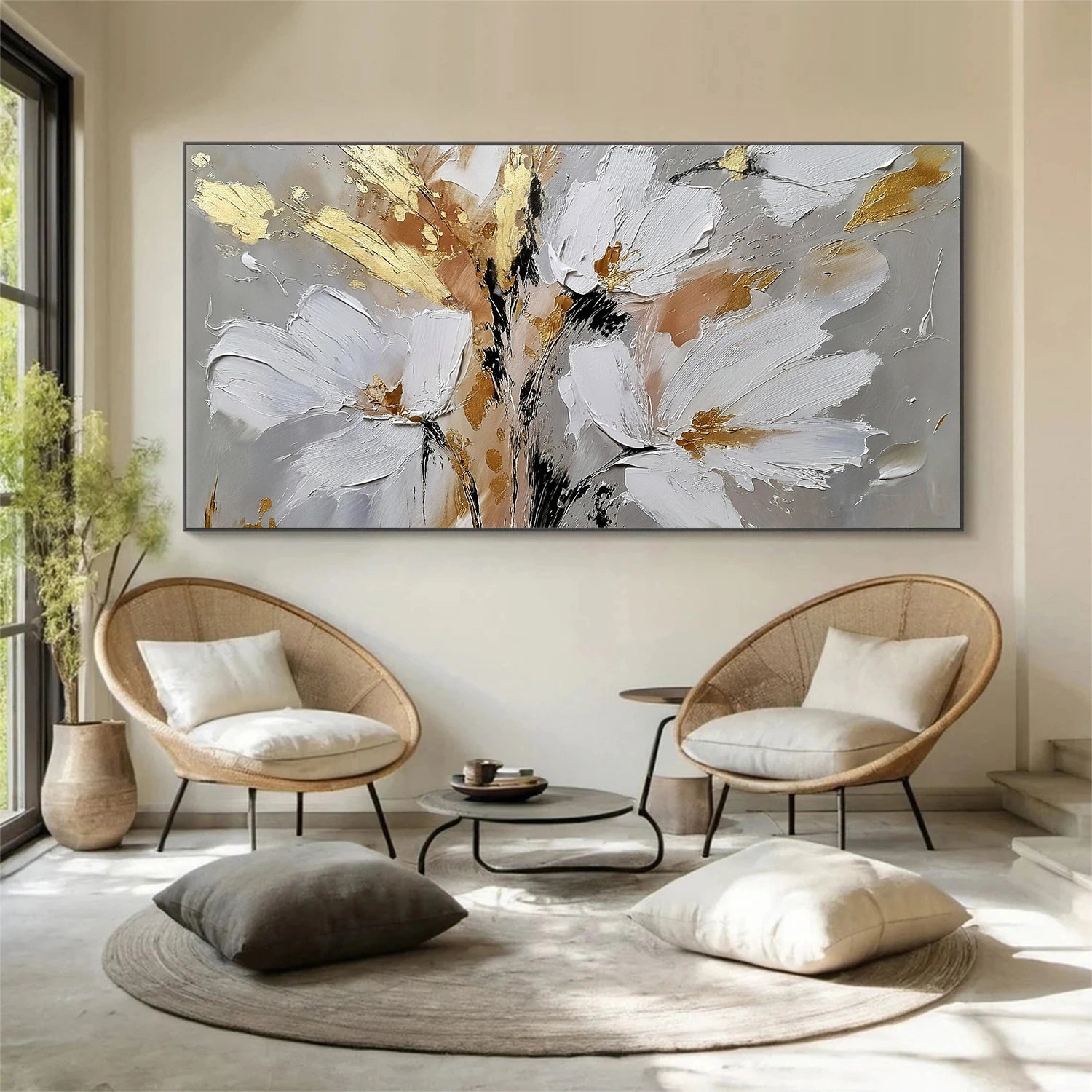 Flower Abstract Textured Wall Art #FP170