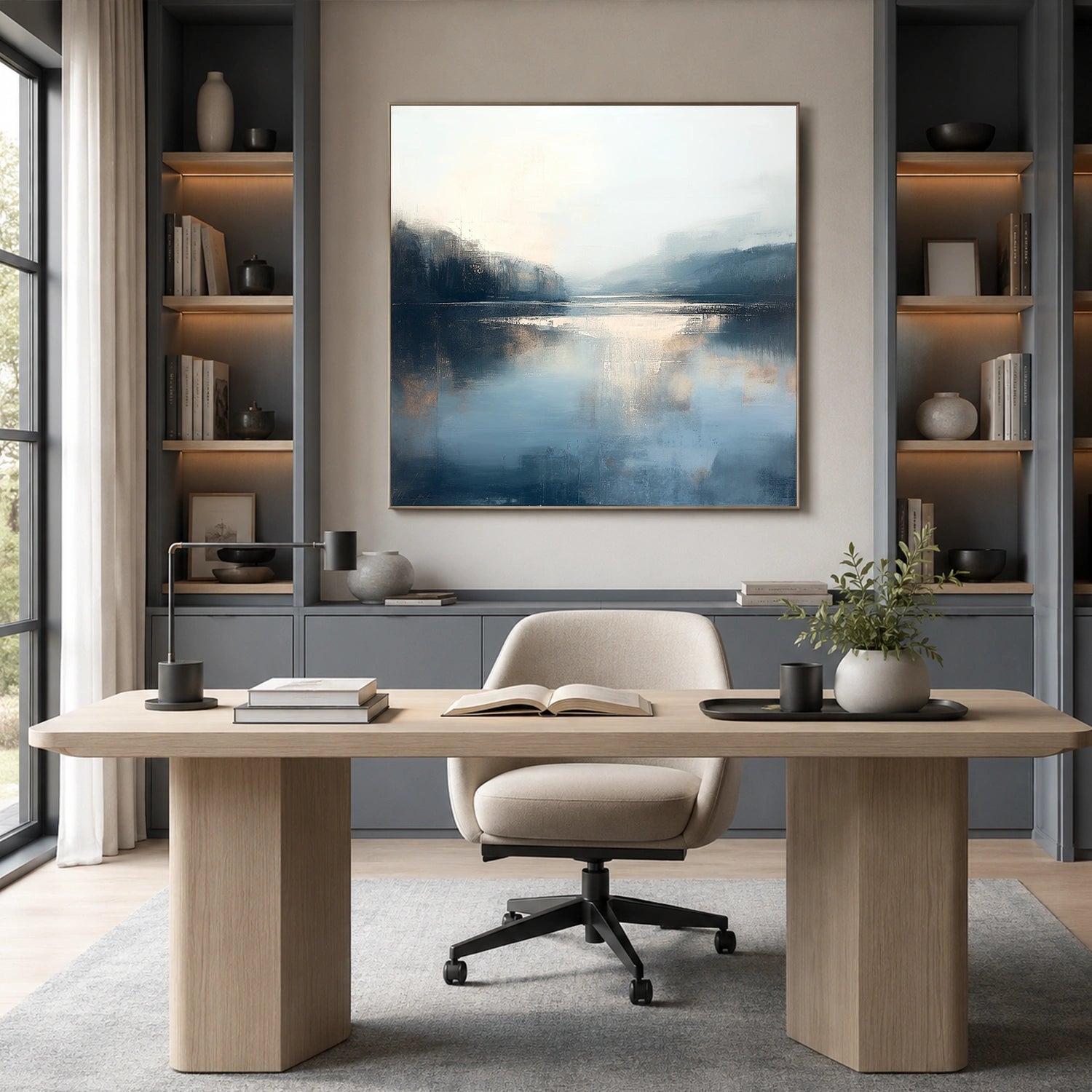 Ocean And Sky Abstract Wall Art #OS178